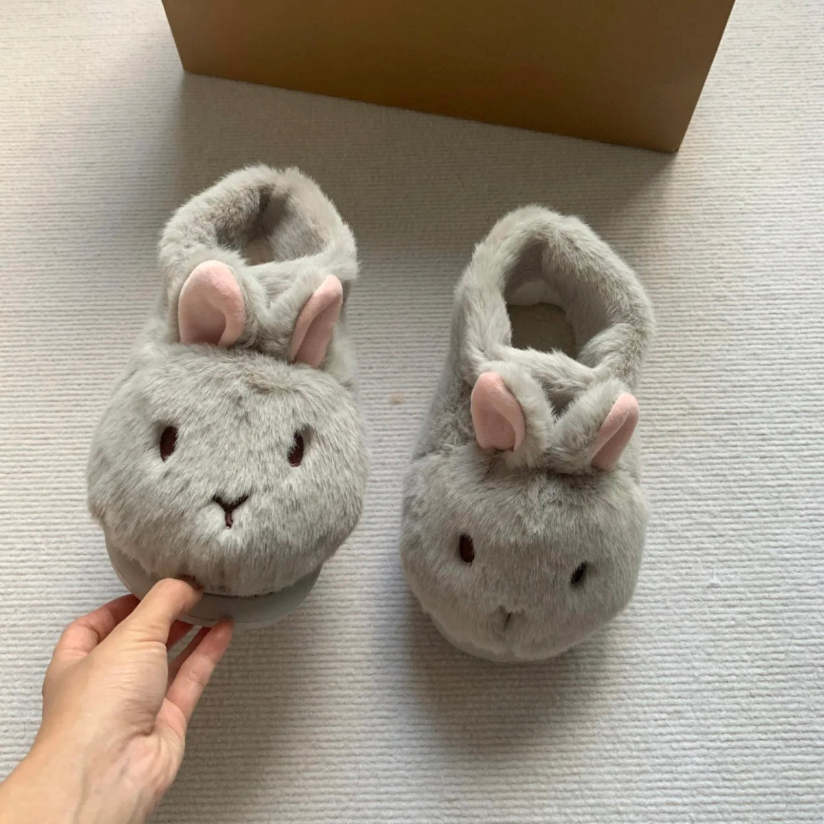 Fluffy Bunny Platform Slippers