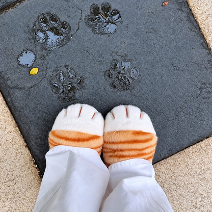 Fluffy Cat Paw Slippers