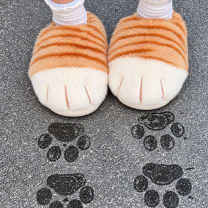 Fluffy Cat Paw Slippers
