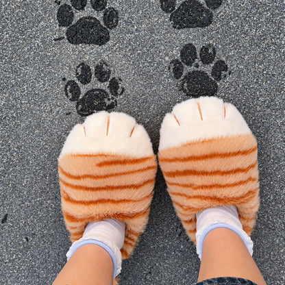 Fluffy Cat Paw Slippers