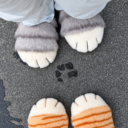 Fluffy Cat Paw Slippers