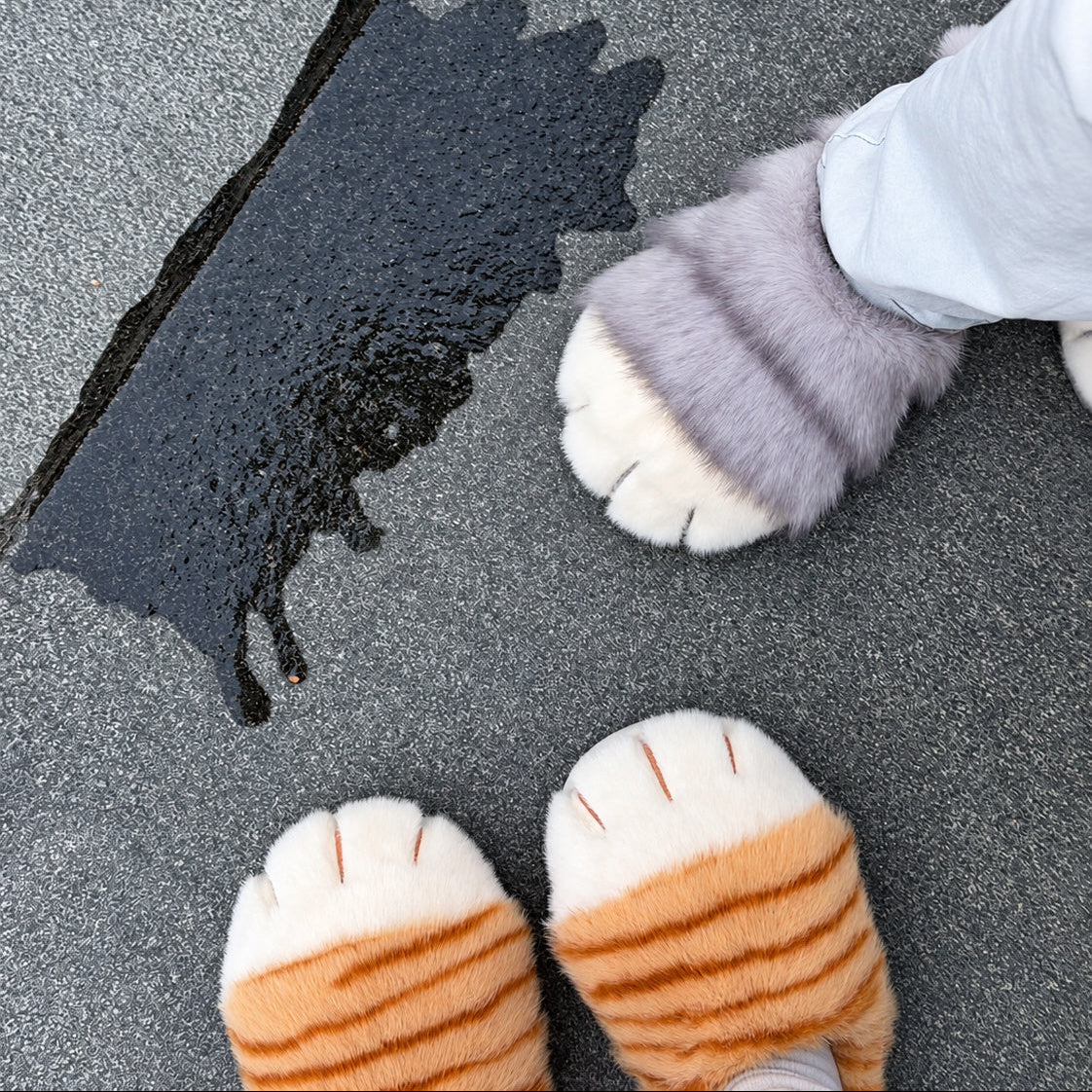 Fluffy Cat Paw Slippers
