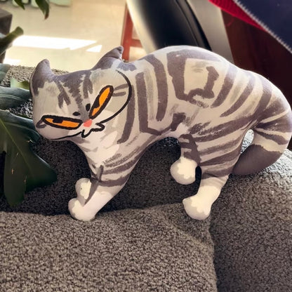 Last Warning Okay Cat Plush Charm