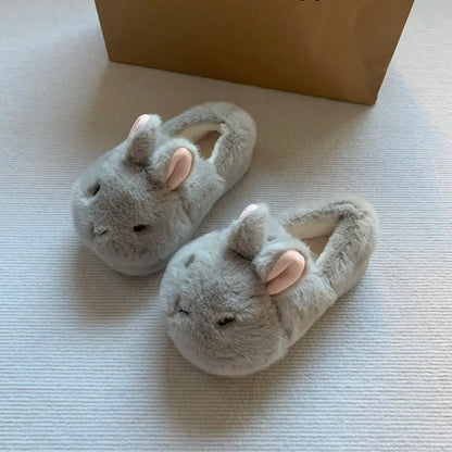 Fluffy Bunny Platform Slippers