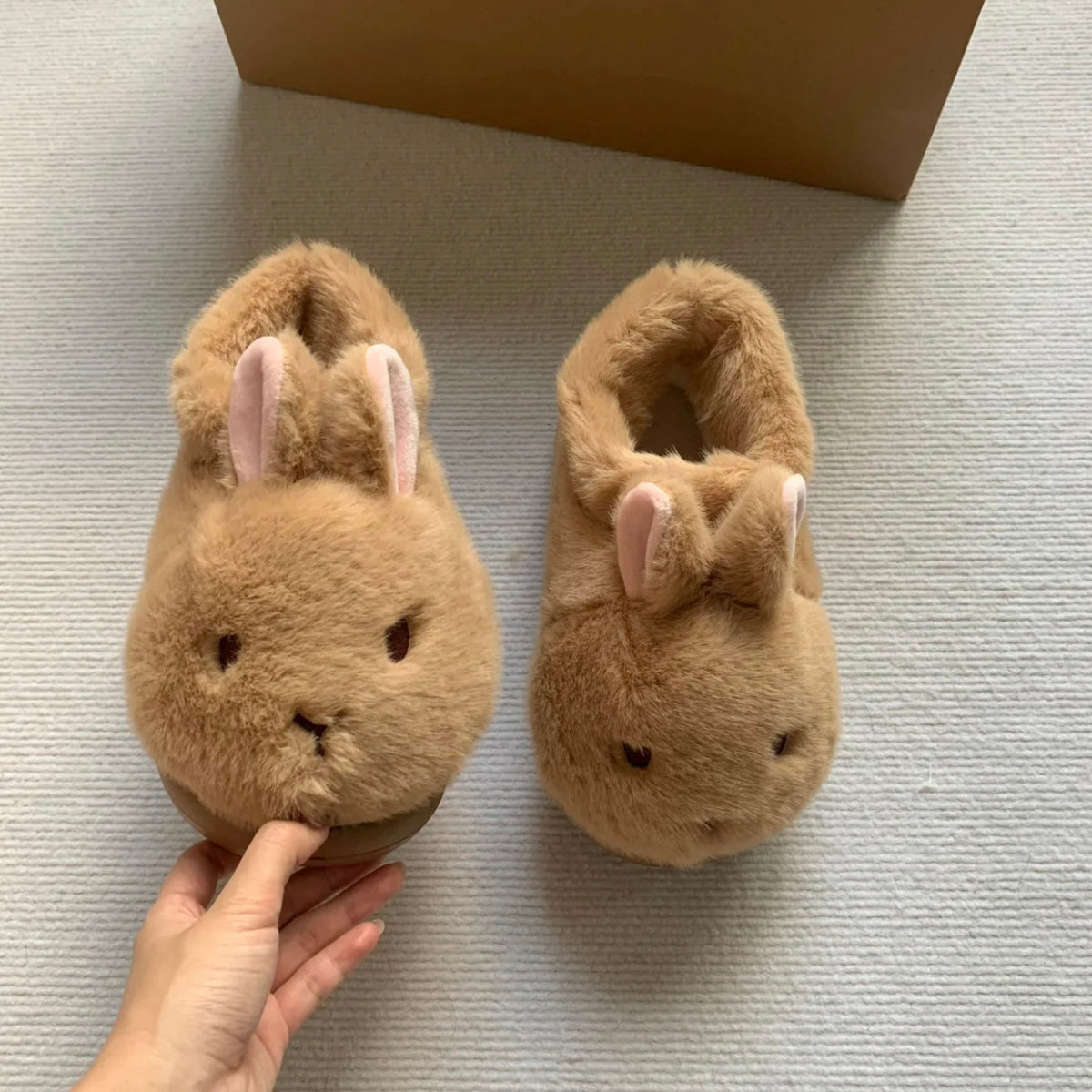 Fluffy Bunny Platform Slippers