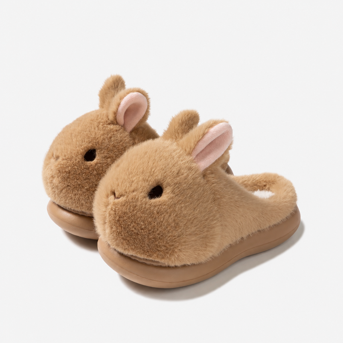 Fluffy Bunny Platform Slippers